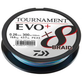 Tresse Tournament 8 Braid Evo + Multicolore Daiwa